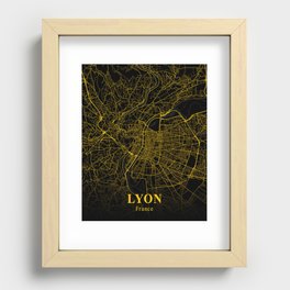Lyon map Recessed Framed Print