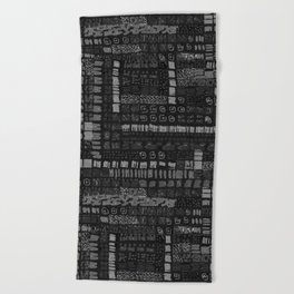 charcoal grey ink marks hand-drawn collection Beach Towel