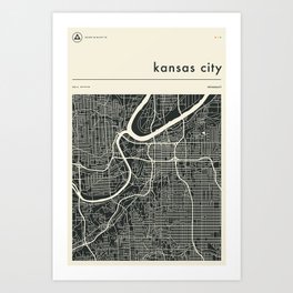 KANSAS CITY MAP Art Print