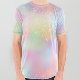 Pretty Holographic Glitter Rainbow All Over Graphic Tee