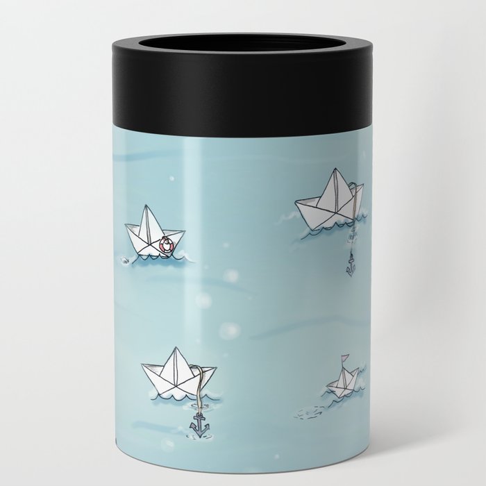 Paper boats trip Can Cooler