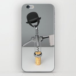 The surreal  Corkscrew  with the bottle of wine iPhone Skin