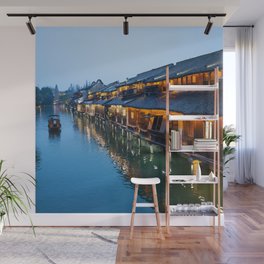 China Photography - River Going By Numerous Houses In The Night Wall Mural