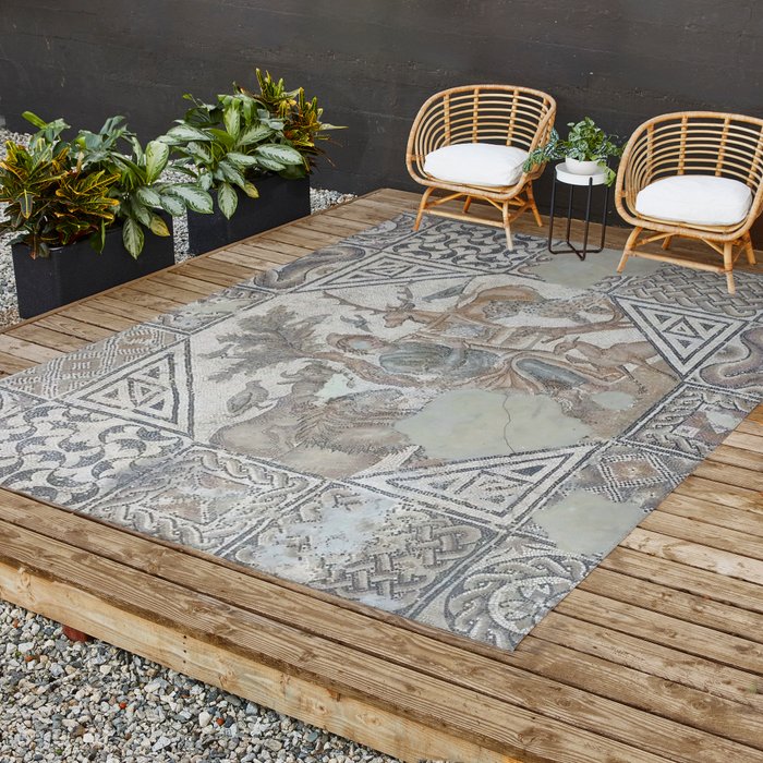 Ancient Roman Villa Mosaic Floor Arles Provence France Outdoor Rug by Tammy  Winand Photography and Art