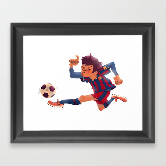Lionel Messi, Barcelona Jersey Framed Art Print