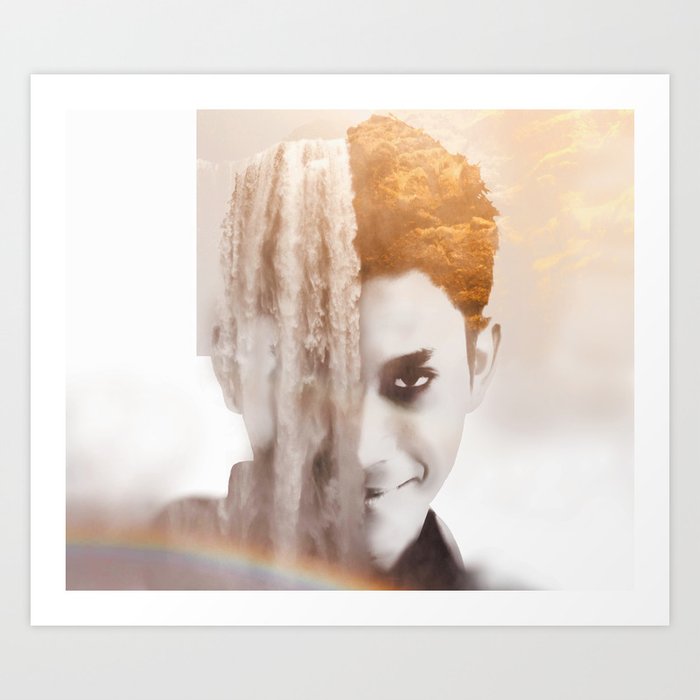 Rainbow Waterfall Art Print