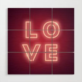 Neon LOVE Light Wood Wall Art