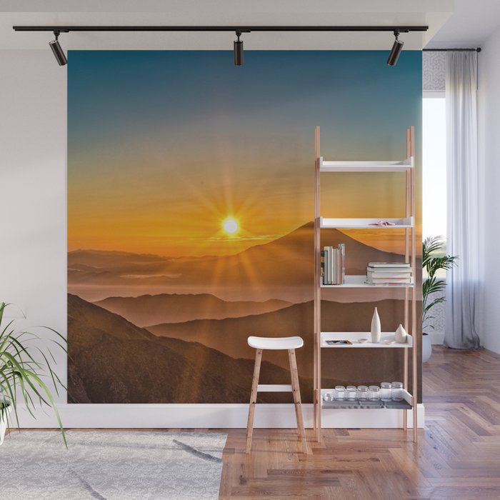 Japan Photography - Sunrise Over Japanese Mountains Wall Mural