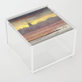 De Zwaan Dutch Windmill Landscape in an Early Morning Sunrise on Windmill Island in Holland Michigan Acrylic Box
