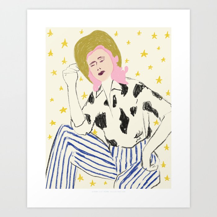 Cowgirl In Stars Art Print