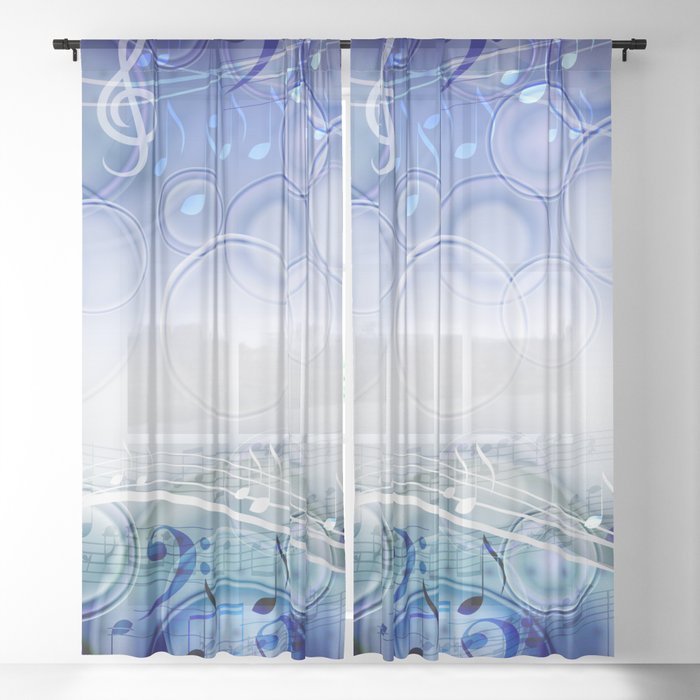 Abstract Sheet Music Design Background With Musical Notes Sheer