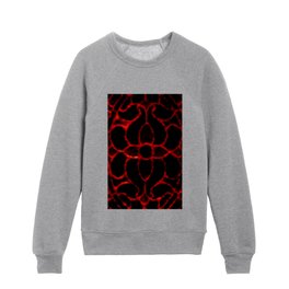 Fire Red Gothic Cathedral Window Panel Square Pattern Kids Crewneck