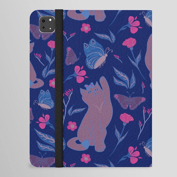 Cat's play - Pink and blue iPad Folio Case
