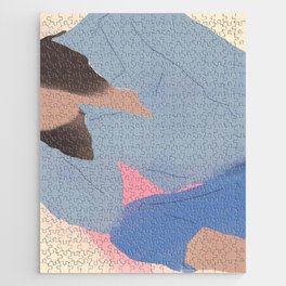 Figurative art - minimal blue Jigsaw Puzzle