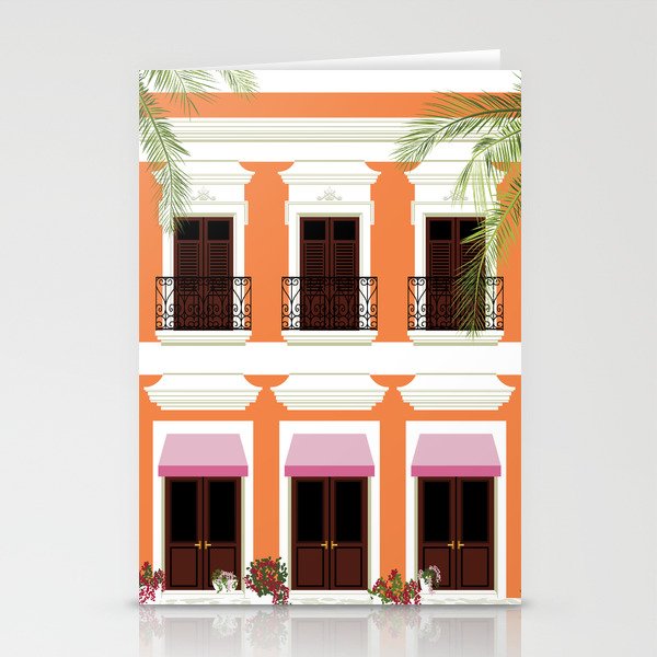 Puerto Rico Orange House Stationery Cards