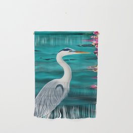 Blue Heron Painting by Ashley Lane Wall Hanging