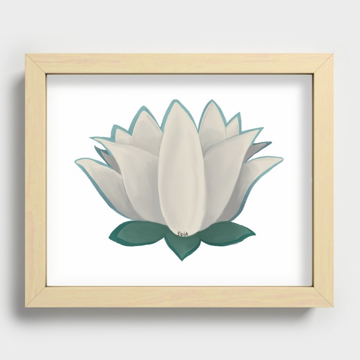 White Lotus Recessed Framed Print