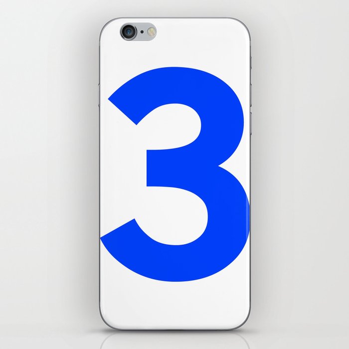 Number 3 (Blue & White) iPhone Skin