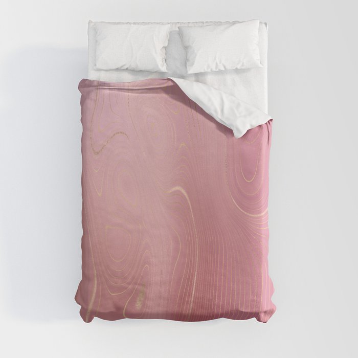 Lush Pink Gold Agate Geode Luxury Duvet Cover