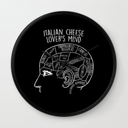 Italian Cheese Lover's Mind And Italy Wall Clock