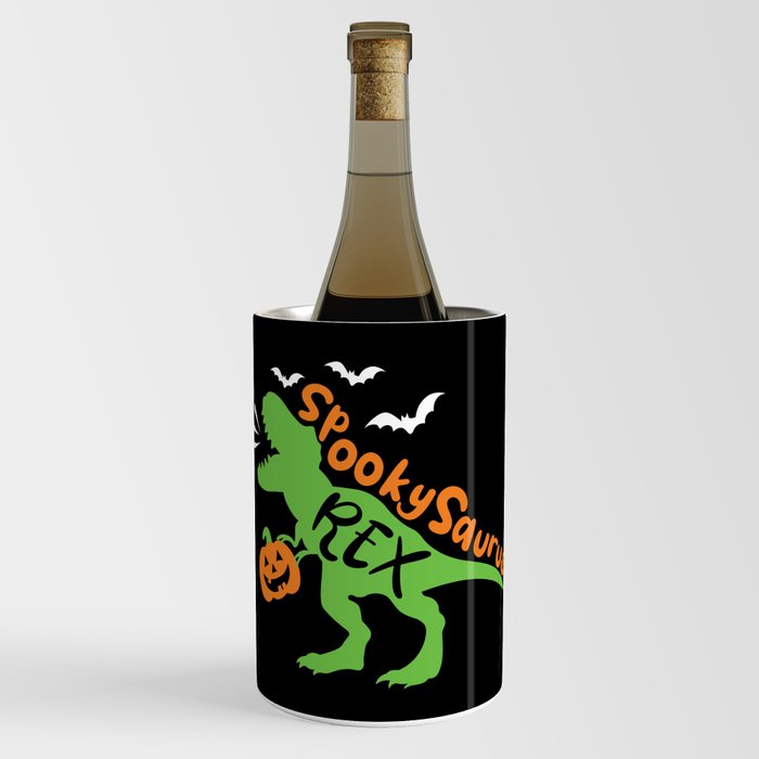 SpookySaurus Rex Halloween Funny Dinosaur Wine Chiller