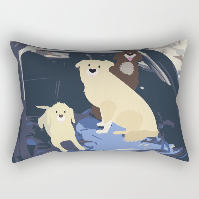 There once was a dog road-trip Rectangular Pillow