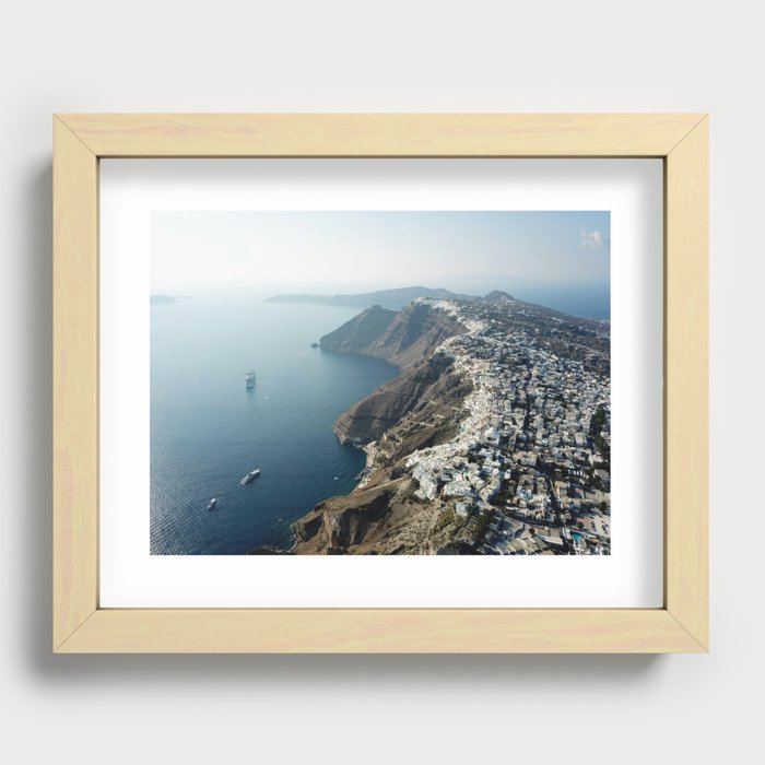 Santorini seen from above Recessed Framed Print