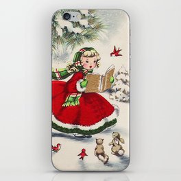 Vintage Christmas Girl iPhone Skin