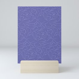 Minimalist Abstract Flower Pattern in Periwinkle Purple Mini Art Print