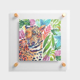 Leopard Tropical Watercolors Floating Acrylic Print