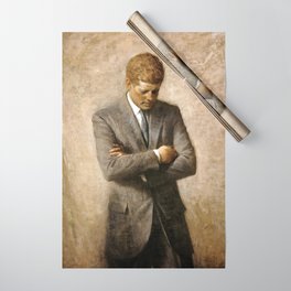 Official Portrait of President John F. Kennedy by Aaron Shikler Wrapping Paper