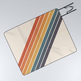 Arida -  70s Summer Style Retro Stripes Picnic Blanket