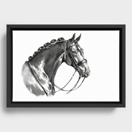 "Helios" art print - Horse portrait - Ink / "Helios" digigrafia - Retrato cavalo - Tinta da China Framed Canvas