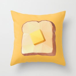 Toast with Butter polygon art Throw Pillow