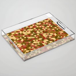 Autumn Palette Alternative Triangle Pattern Acrylic Tray