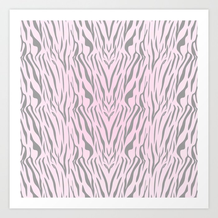 Hipster Blush Pink Gray Abstract Zebra Animal Print Art Print By