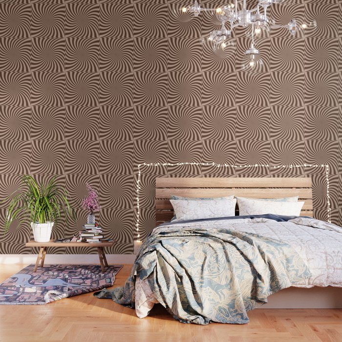 Vintage Brown Swirl Wallpaper