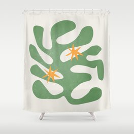 Fern Green Leaf: Matisse Series 01 | Mid-Century Edition Shower Curtain