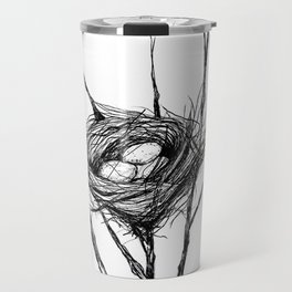 Bird Nest Ink Drawing Travel Mug