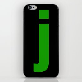 letter J (Green & Black) iPhone Skin