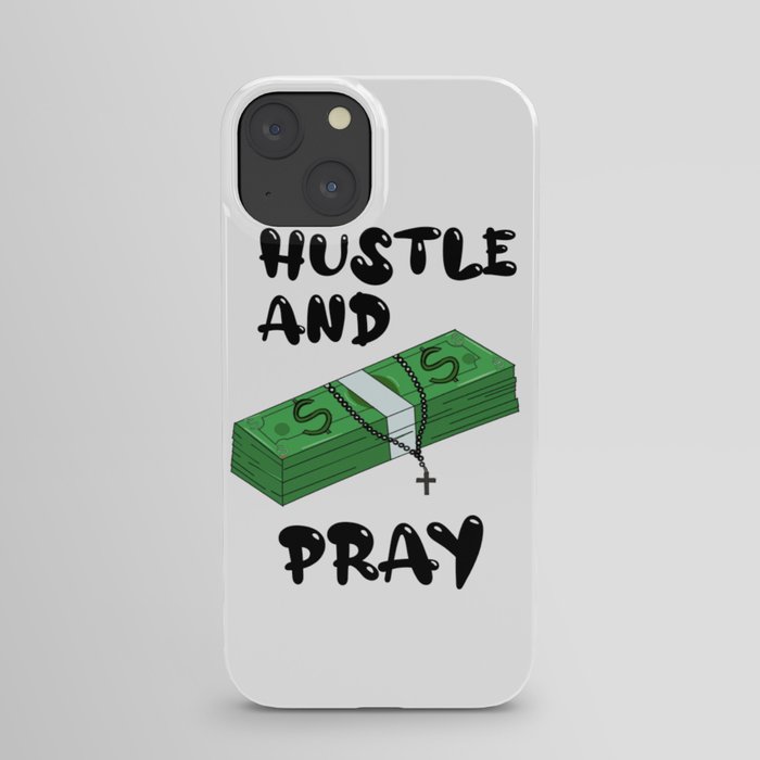 blue butterfly x hustle and pray iPhone Case