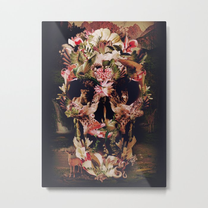 Jungle Skull Metal Print
