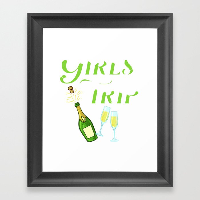 Girls Trip Weekend Las Vegas Wine Glasses Framed Art Print