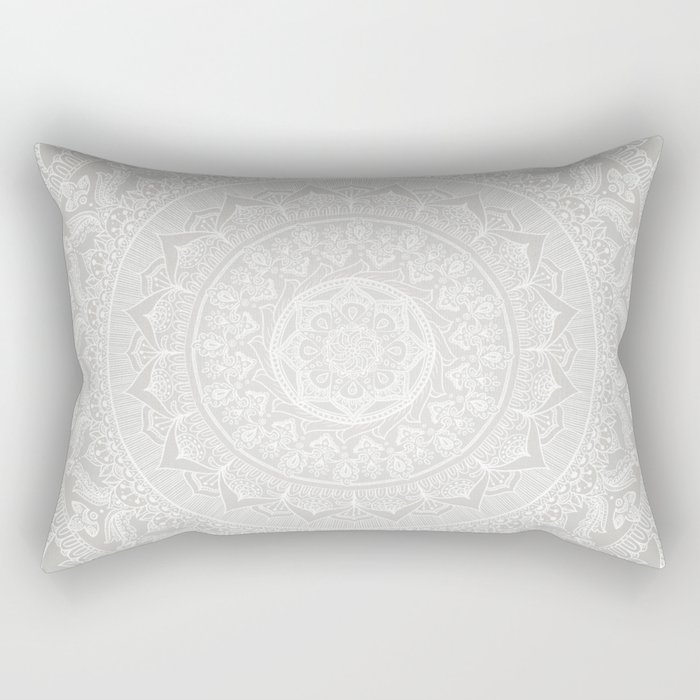 Mandala Soft Gray Rectangular Pillow