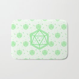 Green D20 DND Dungeons & Dragons Dice Bath Mat