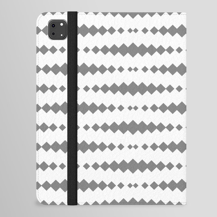 Grey Geometric Horizontal Striped Pattern iPad Folio Case
