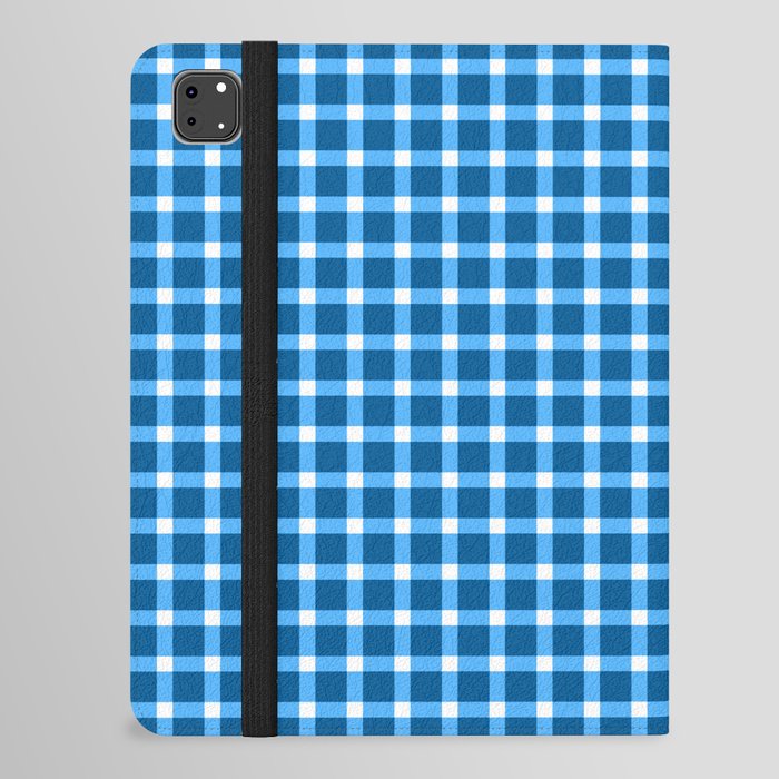 Blue Gingham - 04 iPad Folio Case