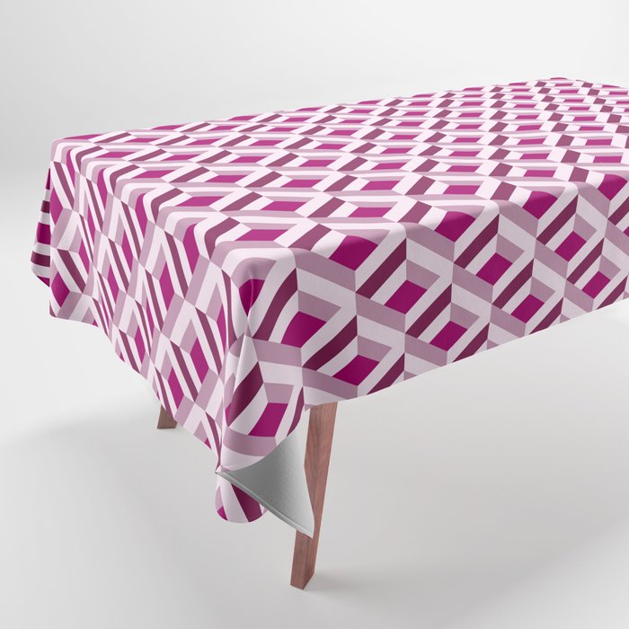 Plum Pink Diamond Mesh Tablecloth