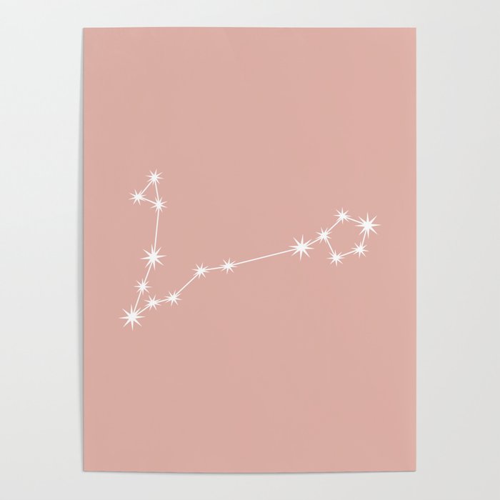 PISCES Pastel Pink – Zodiac Astrology Star Constellation Poster