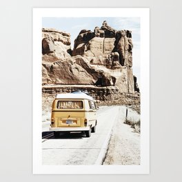 Boho Van Desert Road Trip  Art Print